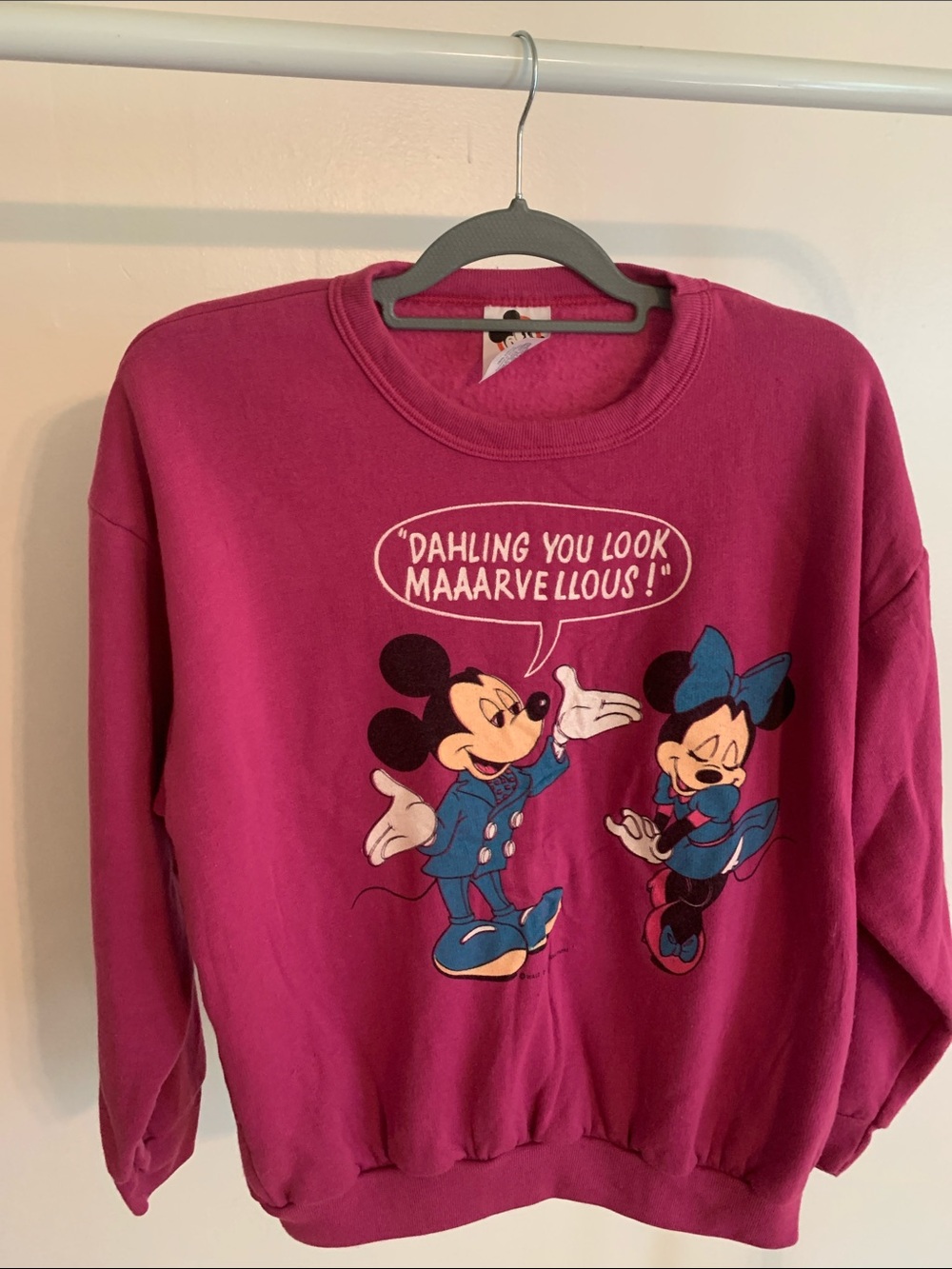 Disney Fuchsia Minnie & Mickey Graphic Crewneck Sweatshirt